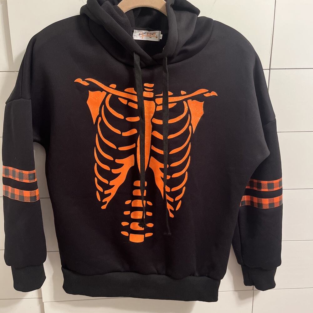 Spadehill Halloween Adult Long Sleeve Scary Pumpkin Hoodies Small